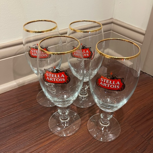 Stella Artois Set of 4 Chalice Beer Glasses 40cl - Picture 2 of 5
